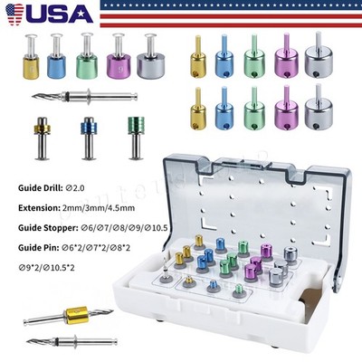 Dental Implant Drill Guide & Positioning Kit Bur With Surgery Pins Expander