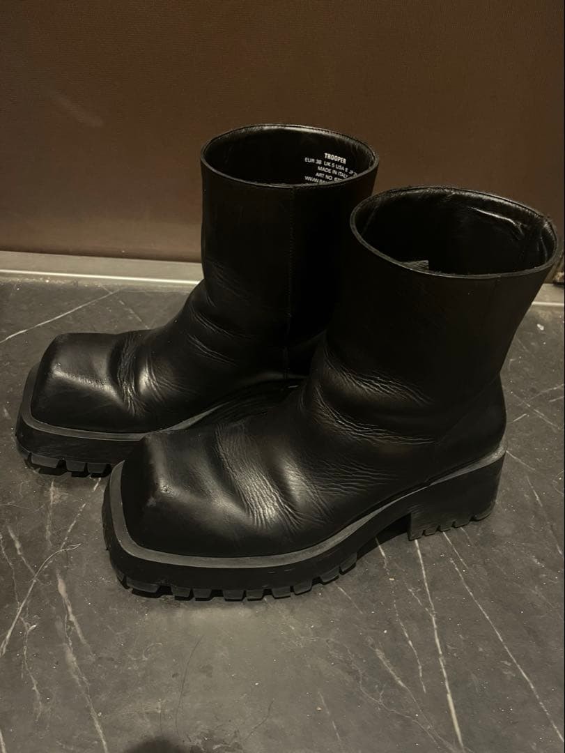 Men 7.0US BALENCIAGA Trooper Boots Leather E Limited Edition VHTF