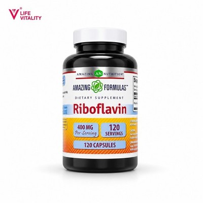 Riboflavin 400mg Vitamin B2 120 Capsules Energy Metabolism Support