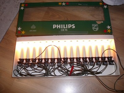 PHILIPS Christbaumkerzen INNEN / 15 Kerzen CE15/ 230V Lichterkette Retro 80/90er