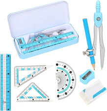 Geometry Compass Math Geometry Tool Set with Protractor for Drafting Drawing