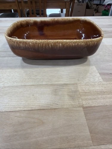 Vintage Hull USA F 41 Brown Glazed Rectangular Planter