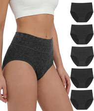 5 Pack Merino Wool Underwear Women, High Waist Bikini Brief Breathable Moisture