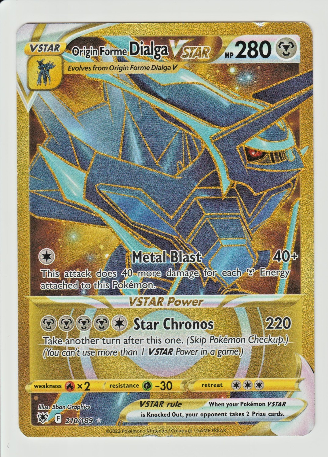 Origin Forme Dialga VSTAR - (Secret) 210/189 Swsh10: Astral Radiance Holo