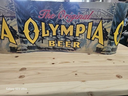 Vintage Olympia Beer Sign Uncut Roll Store Display NOS