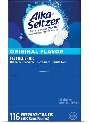 Effervescent Tablets Original Flavor, Fast Multi-Symptom Relief from Headache an