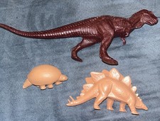 3 Vintage Dinosaur Toy Figurines British Museum Of Natural History 1970s