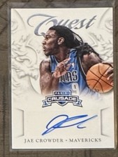 2012/13 PANINI CRUSADE JAE CROWDER QUEST RC ROOKIE AUTO AUTOGRAPH CARD #2. rookie card picture