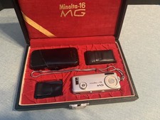 Vtg Minolta 16 MG-S Subminiature Spy Film Camera Orig Case Accessories Untested