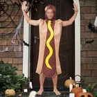 Adult Halloween Hot Dog Costume with Hood for Holiday Role