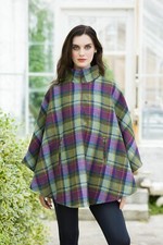 Ladies Irish Wool Half Zip Poncho (5741)