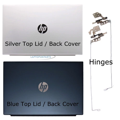New Top Lid Housing Silver & Blue Cover With Hinges For HP Pavilion 15-EG 15-EH