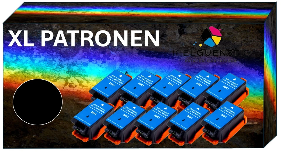 kompatibel für Epson Workforce WF-100 W E266 black 10x Druckerpatronen 