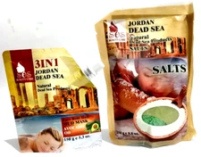 Natural Dead Sea Salts 250g + Dead Sea Mud 150g For Beauty Care % Natura Extracs