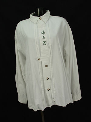 Size XL 43/44 SOLO festive white with monogram embroidery costume shirt shirt TH413