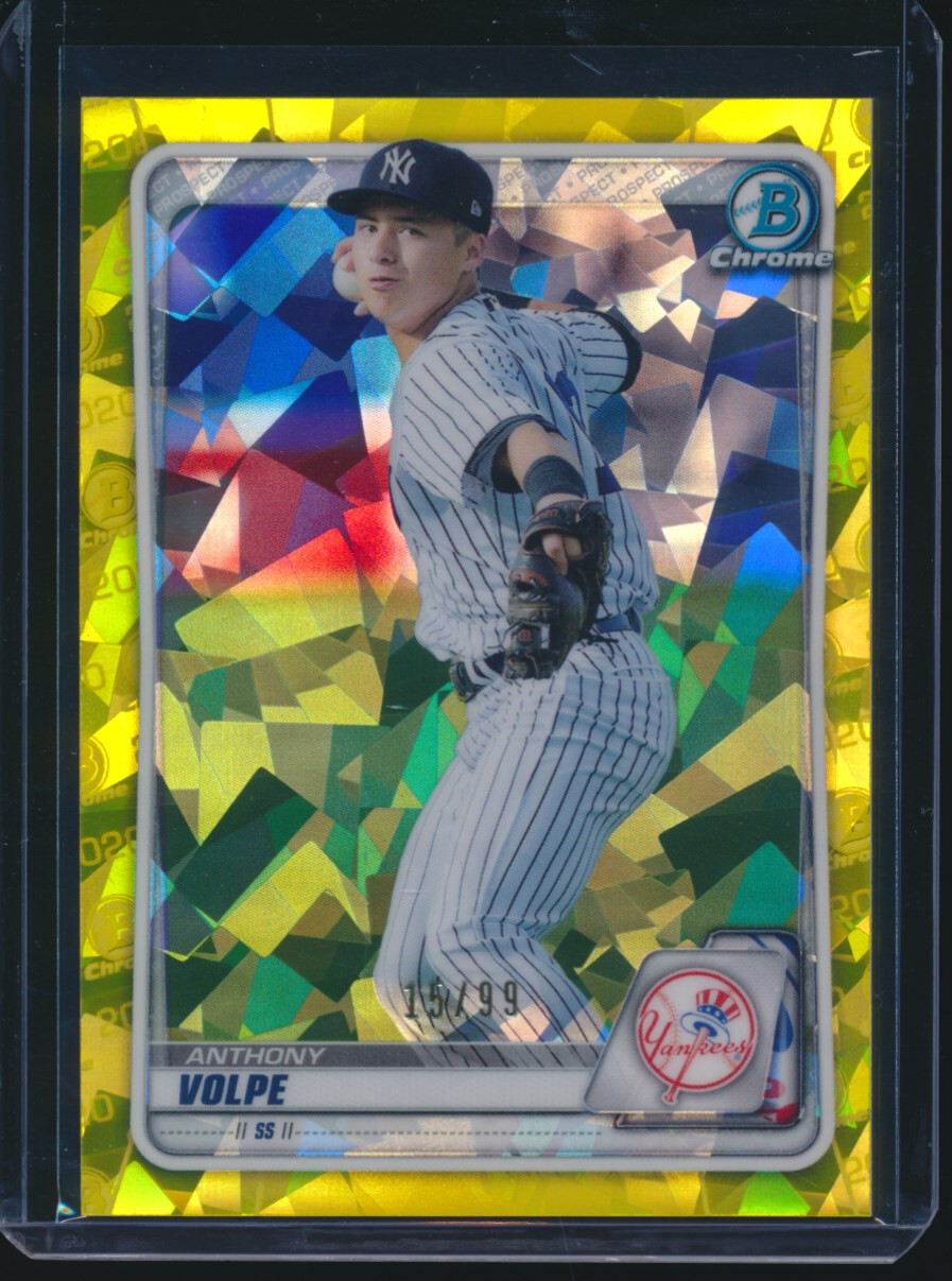 ANTHONY VOLPE 2020 Bowman Chrome Draft Sapphire YELLOW REFRACTOR #/99 Rookie RC