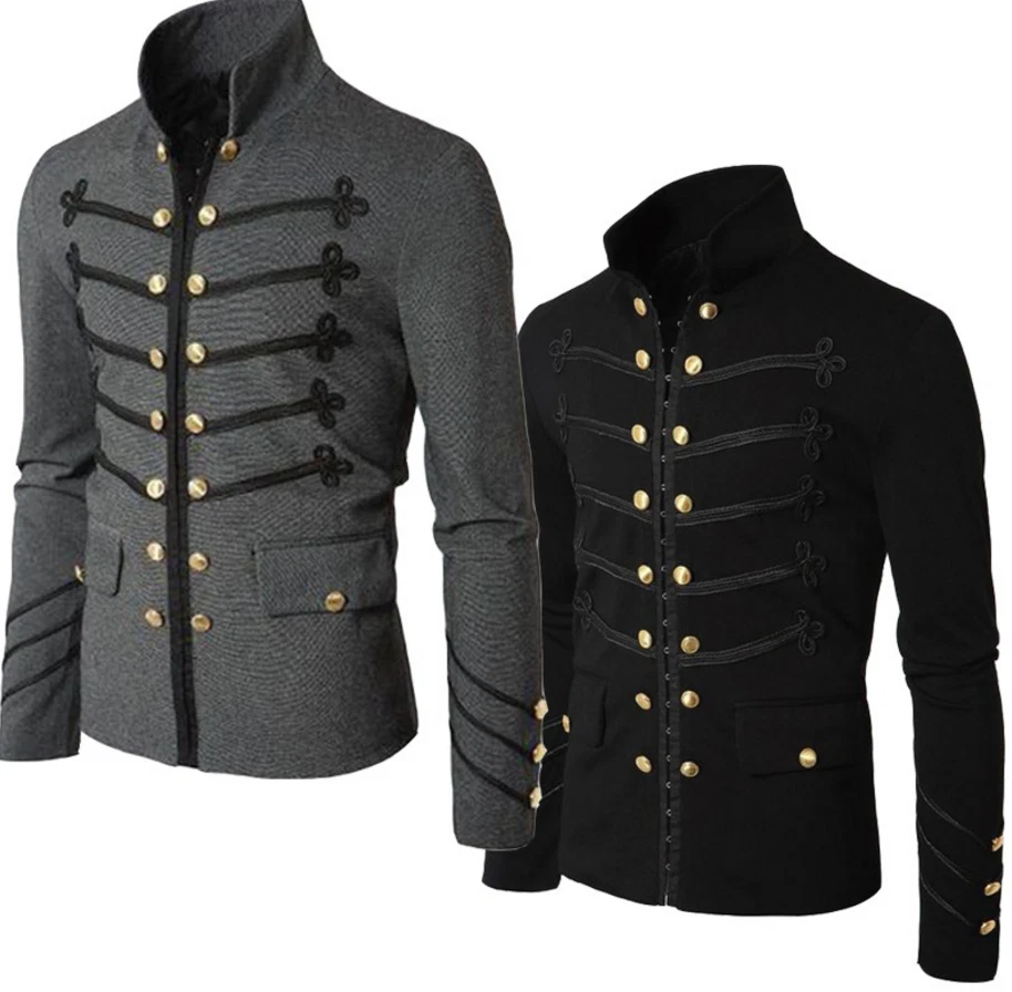 Nueva Chaqueta Militar Para Hombre Abrigo Gótico Victoriano De Colección Informal Abrigos Finos Chaqueta Foto 3 de 4