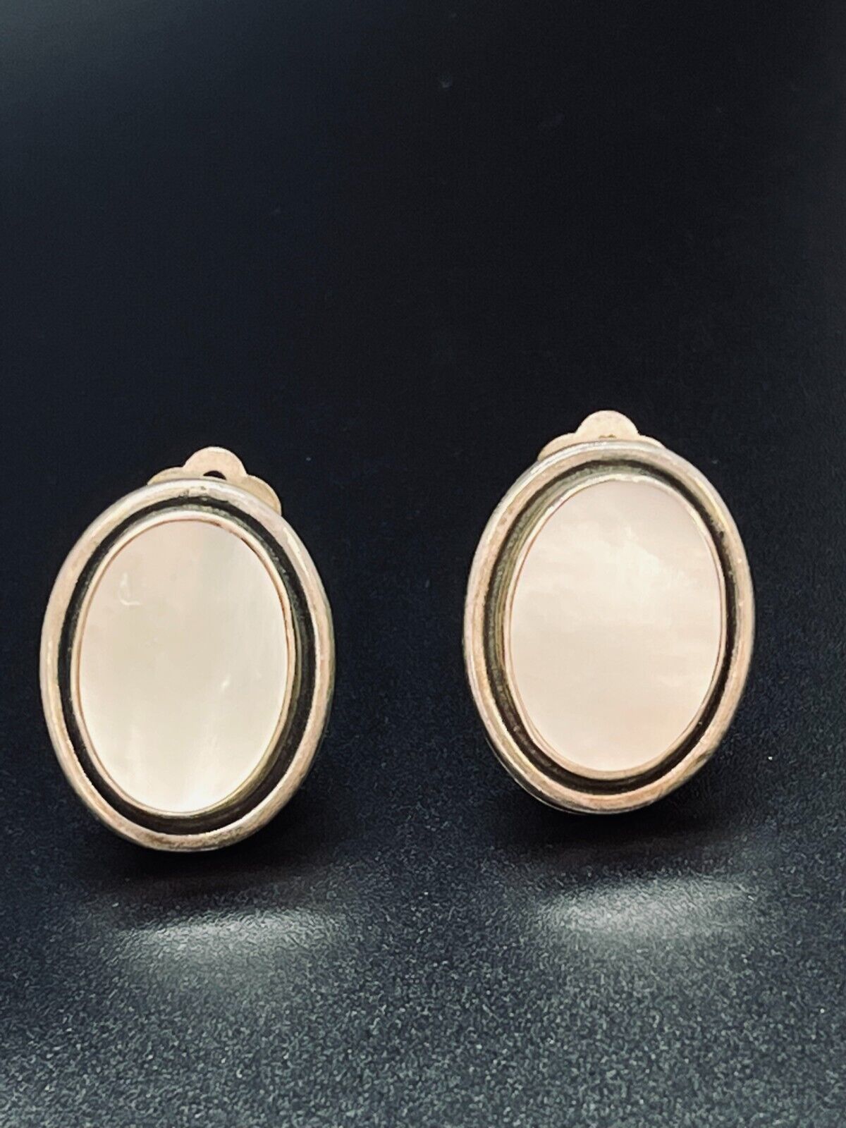Sterling Silver 925 Vintage Mother of Pearl Small… - image 1