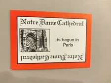 PERSPECTIVE Time Line Game 1992 card used NOTRE DAME CATHEDRAL History free ship