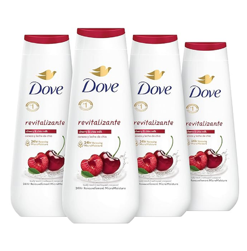 Dove Body Wash Revitalizante Cherry & Chia Milk 4 sztuki do odnowienia
