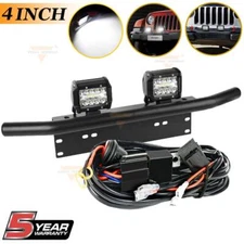 23'' Bumper License Plate Mount Bracket & 4''inch Led Work Lights For Jeep Truck