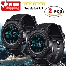2Pack Waterproof Digital Sports Watch Military Tactical LED Backlight Wristwatch