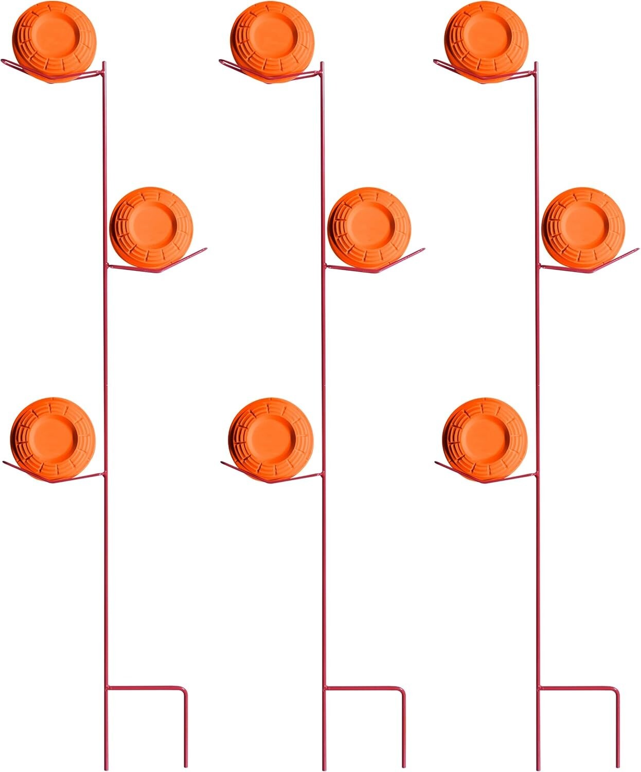 Steel Tri-Tower Clay Pigeon Holder for Target Practice 3-Piece Pack