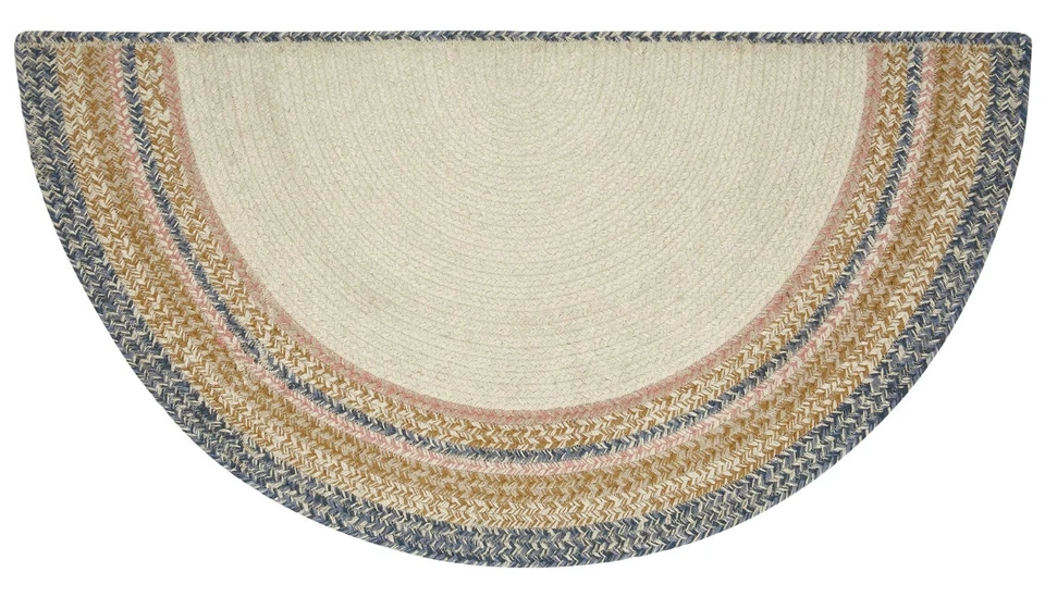 Spring Braided Hearth or Doorway Rug Eco-Friendly Gold Half Circle 36"L Kaila - Image 2 of 4
