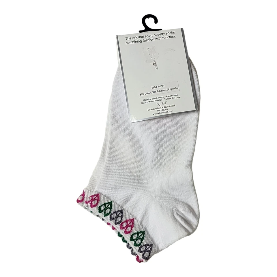 K. Bell Sport белый лодыжки носки я люблю гольф женщины 9-11 новый из старых запасов  - Изображение 3 из 4