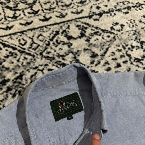 Vintage Peak Performance Unisex Powder Blue Cotton Shirt Button Up Size S Regula - Picture 9 of 16