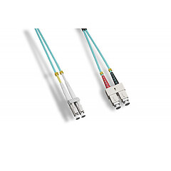 LC/UPC to SC/UPC OM4 Duplex 2.0mm Fiber Optic Patch Cord, OFNR, Multimode 50/...