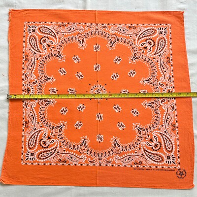 Vintage WAMCRAFT Bandana Orange Paisley Cotton Hanky RN 14193