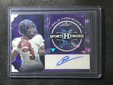 2024 Leaf Sports Heroes College Heroes Auto Purple Crystal Malik Cunningham 1/3