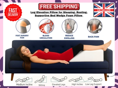 LAAM LINEN Leg Elevation Wedge Pillow For Back & Knee Support Pain Relief Wedge Cushions UK