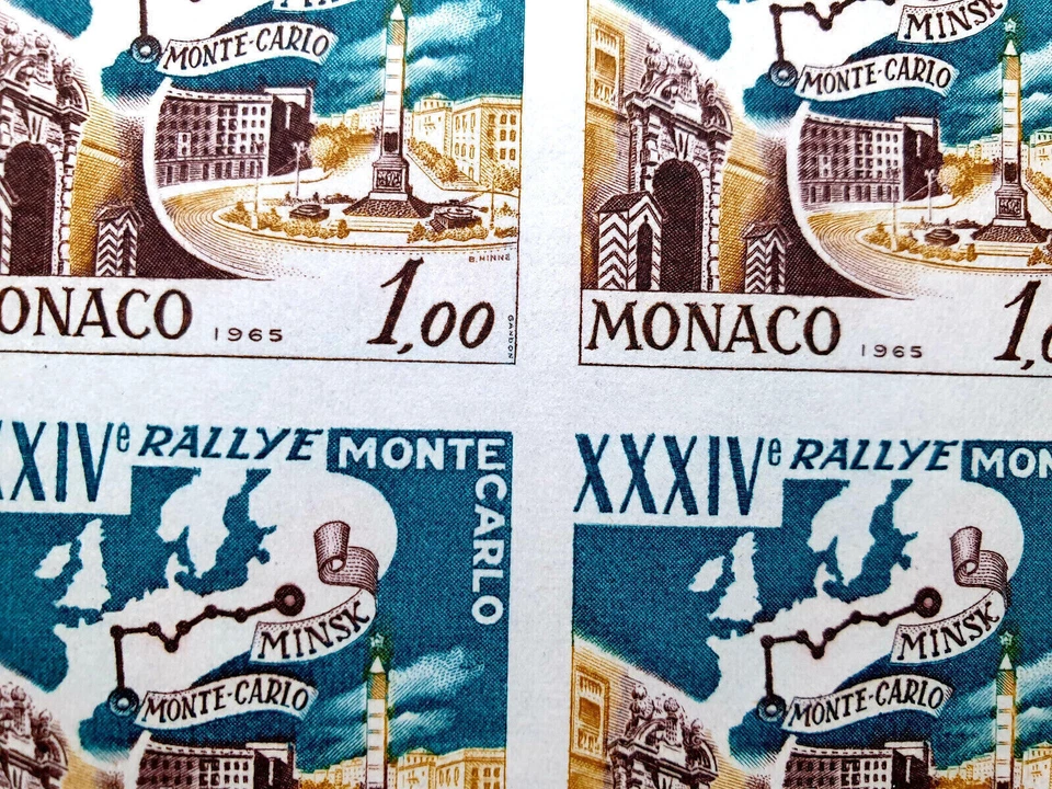 Mónaco 1964 imperf MNH 4 estampillas Quartblock Rally a la URSS - YT €120,00 Foto 2 de 4