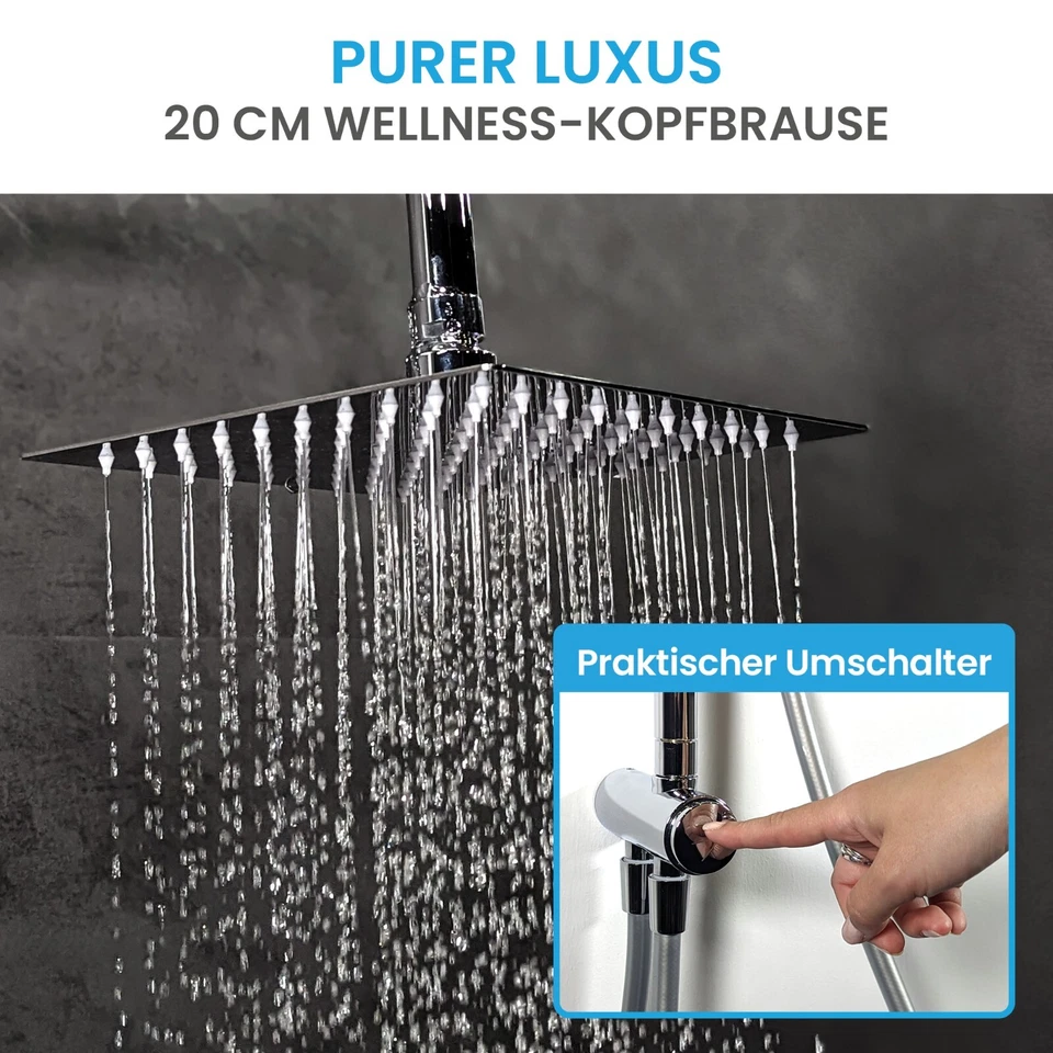 Bächlein - Überkopfbrauseset | Regendusche | Duschset | Edelstahl | Duschsystem - Bild 3 von 4