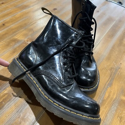 Dr Martens Boots Size W's 1460 Black Patent Leather High
