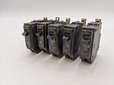 5 Piece General Electric THQB1120 Circuit Breaker 1P 20A 120/240V CTL THQB Used