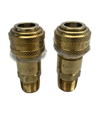 Lot Of 2, Dixon 3DM4-B Quick Connect Fitting 3D-Series MNPT, 3/8''Coupler 1/2''Brs