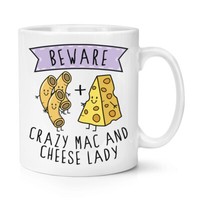 Beware VerrüCkte Mac Und KäSe Damen 284Ml Becher Tasse Lustiger Witz Essen Lover