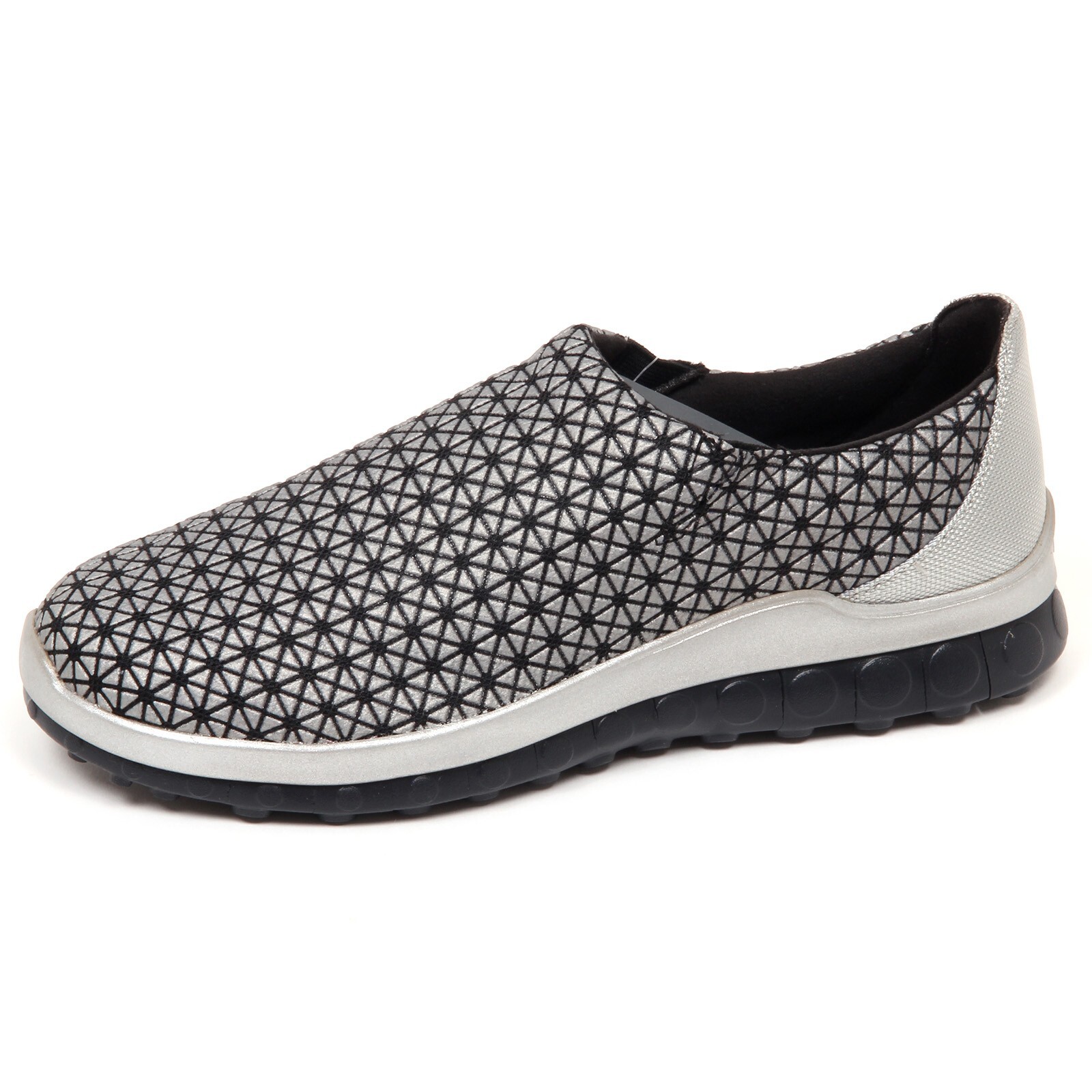E8132 (WITHOUT BOX) sneaker uomo rubber/tissue CCILU black/grey slip on shoe man