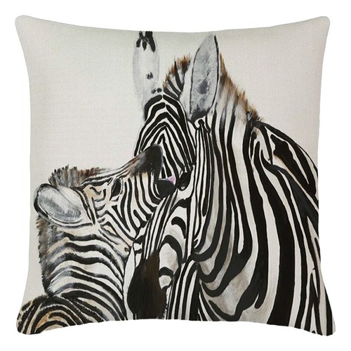 Wild Animal Safari Couple Zebra Cushion Cover Black White Stripes Pillow Case - Picture 29 of 58