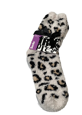 Free Press Women Printed Crew Fuzzy Socks 2-Pack White One Size