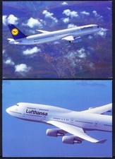 TWO Modern Postcards: Luthansa's Airbus and 747 Planes. Free UK Postage