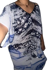 Alberto Makali Women Sz S Dress Sheer Coverup Beaded Fairy Whimsy $165 Y2K NEW