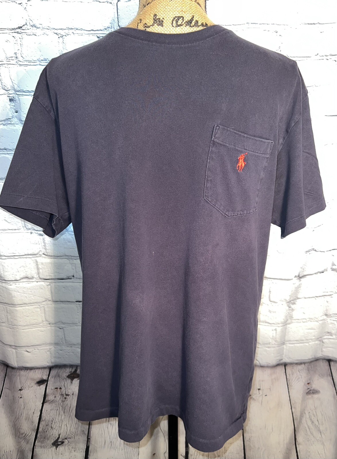 PONY Maglietta polo Ralph Lauren da uomo cotone maniche corte collo a vite blu navy grande