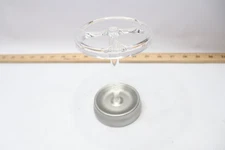Freestanding Round Toothbrush Stand Plastic Clear/Brushed Nickel 29639CC-BWD804