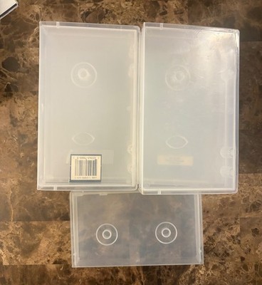 Lot of (9) Vintage Empty Clear Plastic VHS Cases