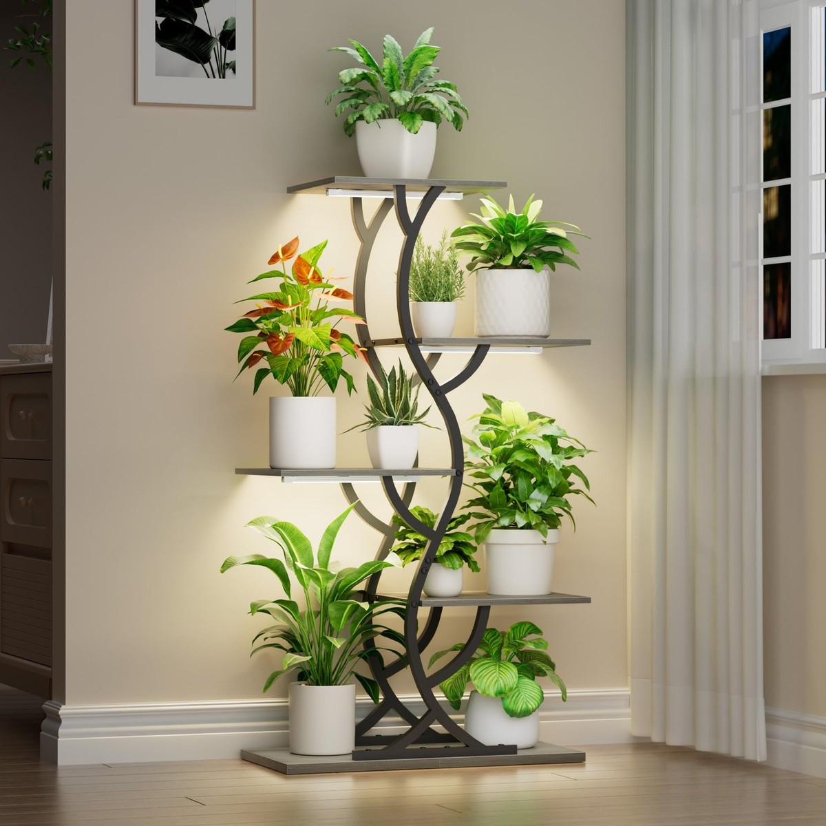 Plant Stand Indoor with Grow Lights - 44