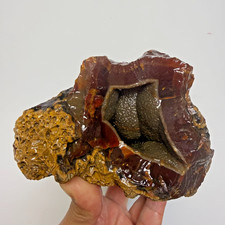 1303g Natural Warring States Red Agate Rough Crystal Cave Quartz Crystal Sample